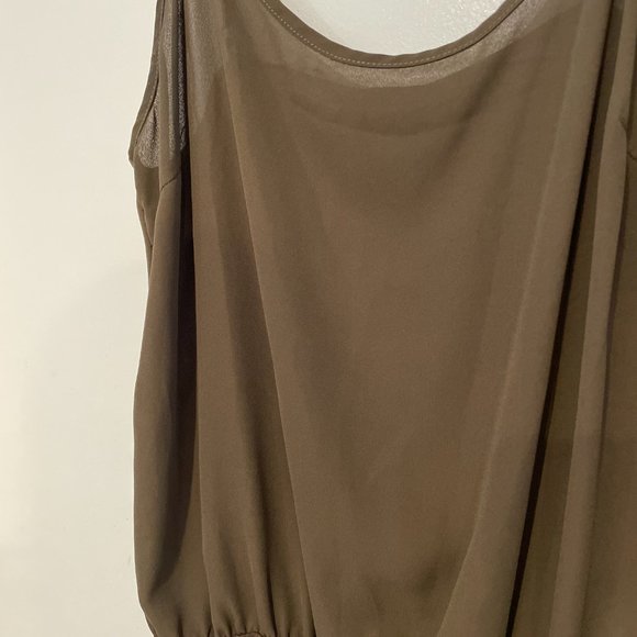 Forever21 Olive Chiffon Bodysuit - Picture 2 of 4